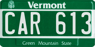 VT license plate CAR613