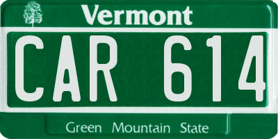 VT license plate CAR614