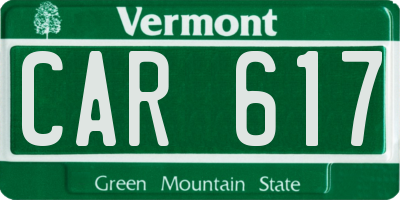 VT license plate CAR617