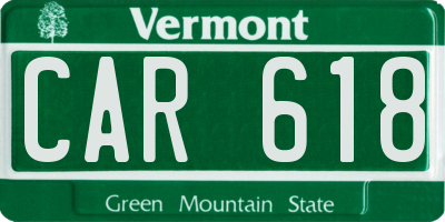 VT license plate CAR618