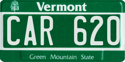 VT license plate CAR620