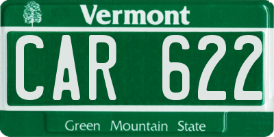 VT license plate CAR622