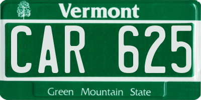 VT license plate CAR625