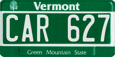 VT license plate CAR627