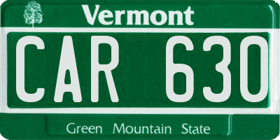VT license plate CAR630