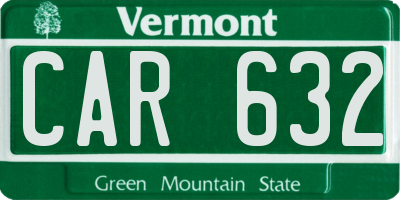 VT license plate CAR632