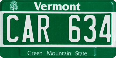 VT license plate CAR634