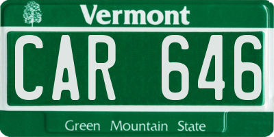 VT license plate CAR646