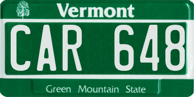 VT license plate CAR648