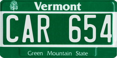 VT license plate CAR654