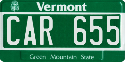 VT license plate CAR655