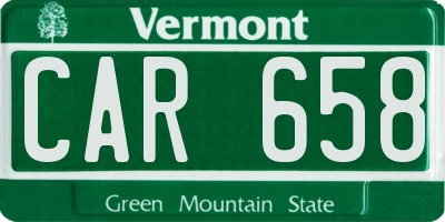 VT license plate CAR658
