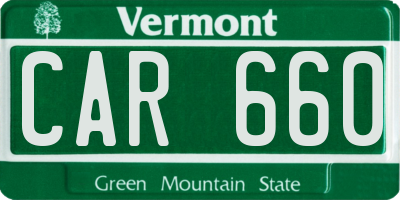 VT license plate CAR660