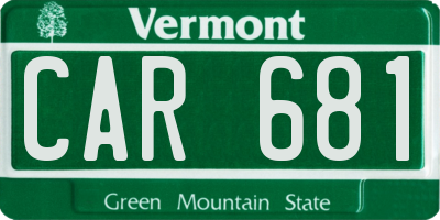 VT license plate CAR681