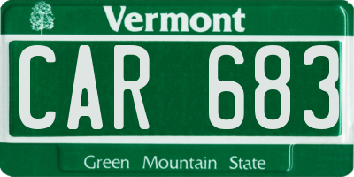 VT license plate CAR683
