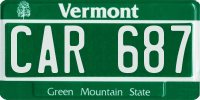 VT license plate CAR687