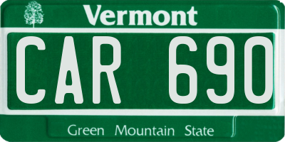 VT license plate CAR690