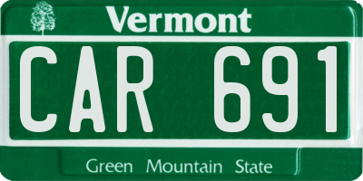 VT license plate CAR691