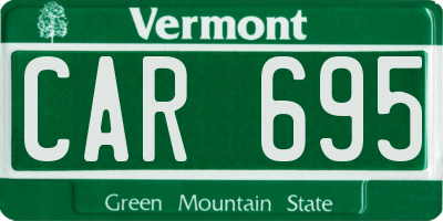 VT license plate CAR695