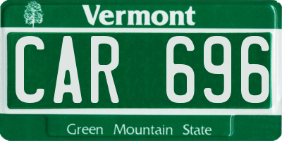 VT license plate CAR696