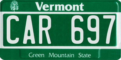 VT license plate CAR697