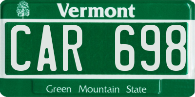 VT license plate CAR698