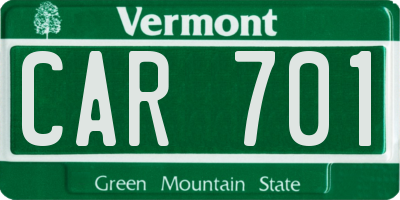 VT license plate CAR701