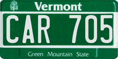 VT license plate CAR705
