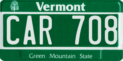 VT license plate CAR708