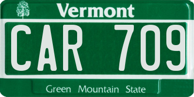 VT license plate CAR709