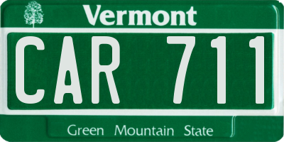 VT license plate CAR711