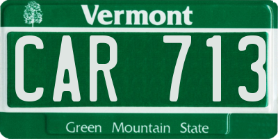 VT license plate CAR713