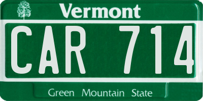 VT license plate CAR714