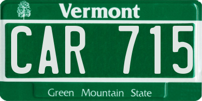 VT license plate CAR715