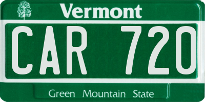 VT license plate CAR720