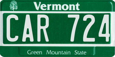 VT license plate CAR724