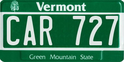 VT license plate CAR727