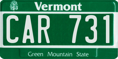 VT license plate CAR731