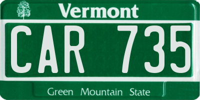 VT license plate CAR735
