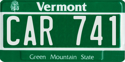 VT license plate CAR741