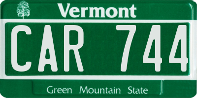 VT license plate CAR744