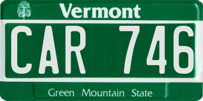 VT license plate CAR746