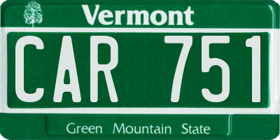 VT license plate CAR751
