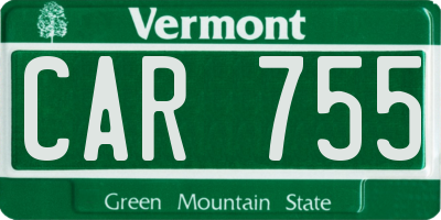 VT license plate CAR755