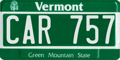 VT license plate CAR757