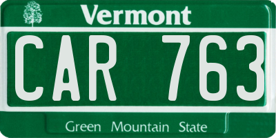 VT license plate CAR763