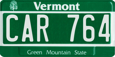 VT license plate CAR764