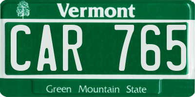 VT license plate CAR765