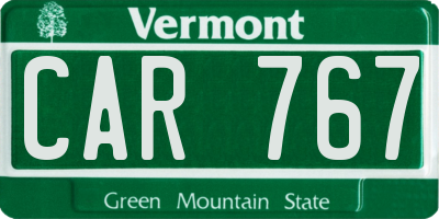 VT license plate CAR767