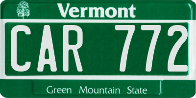 VT license plate CAR772
